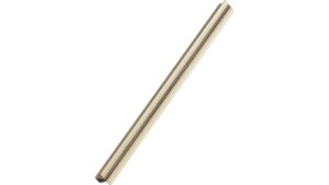 Griffleiste PAPILLON Aluminium-Eiche FSC 100% - Dunkelbraun/ Mattiertes Messing - 400 mm lang vor weißem Hintergrund