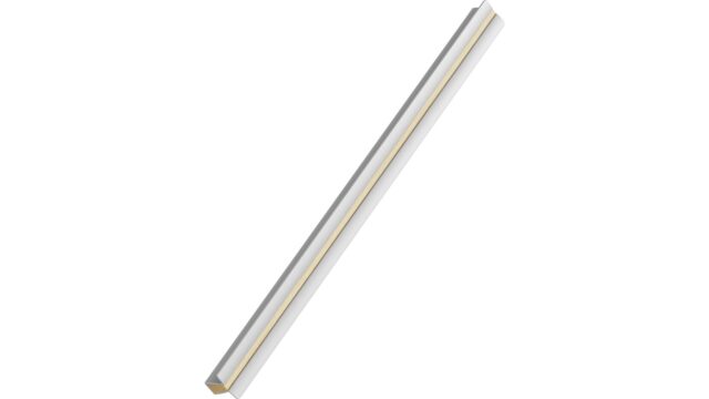 Griffleiste PAPILLON Aluminium-Eiche FSC 100% - Lackiert/Edelstahloptik - 400 mm lang  vor weißem Hintergrund