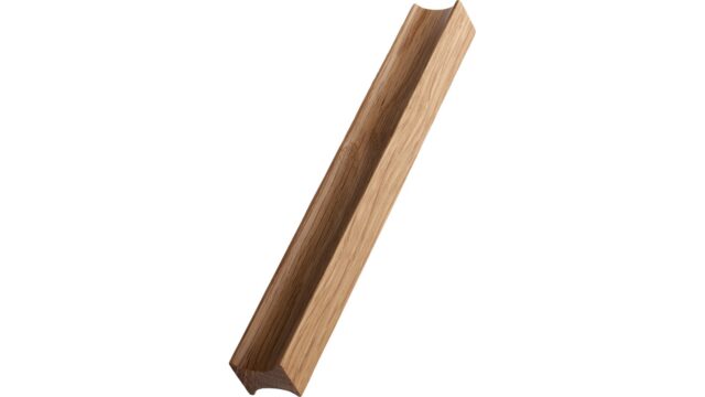 Griffleiste TRACK-WOOD Eiche FSC 100% - Lackiert - 200 mm lang vor weißem Hintergrund