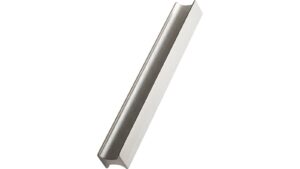 Griffleiste TRACK Aluminium - Edelstahloptik - 200 mm lang vor weißem Hintergrund