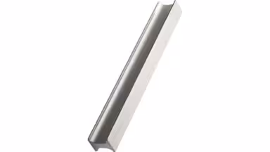 Griffleiste TRACK Aluminium - Edelstahloptik - 200 mm lang vor weißem Hintergrund