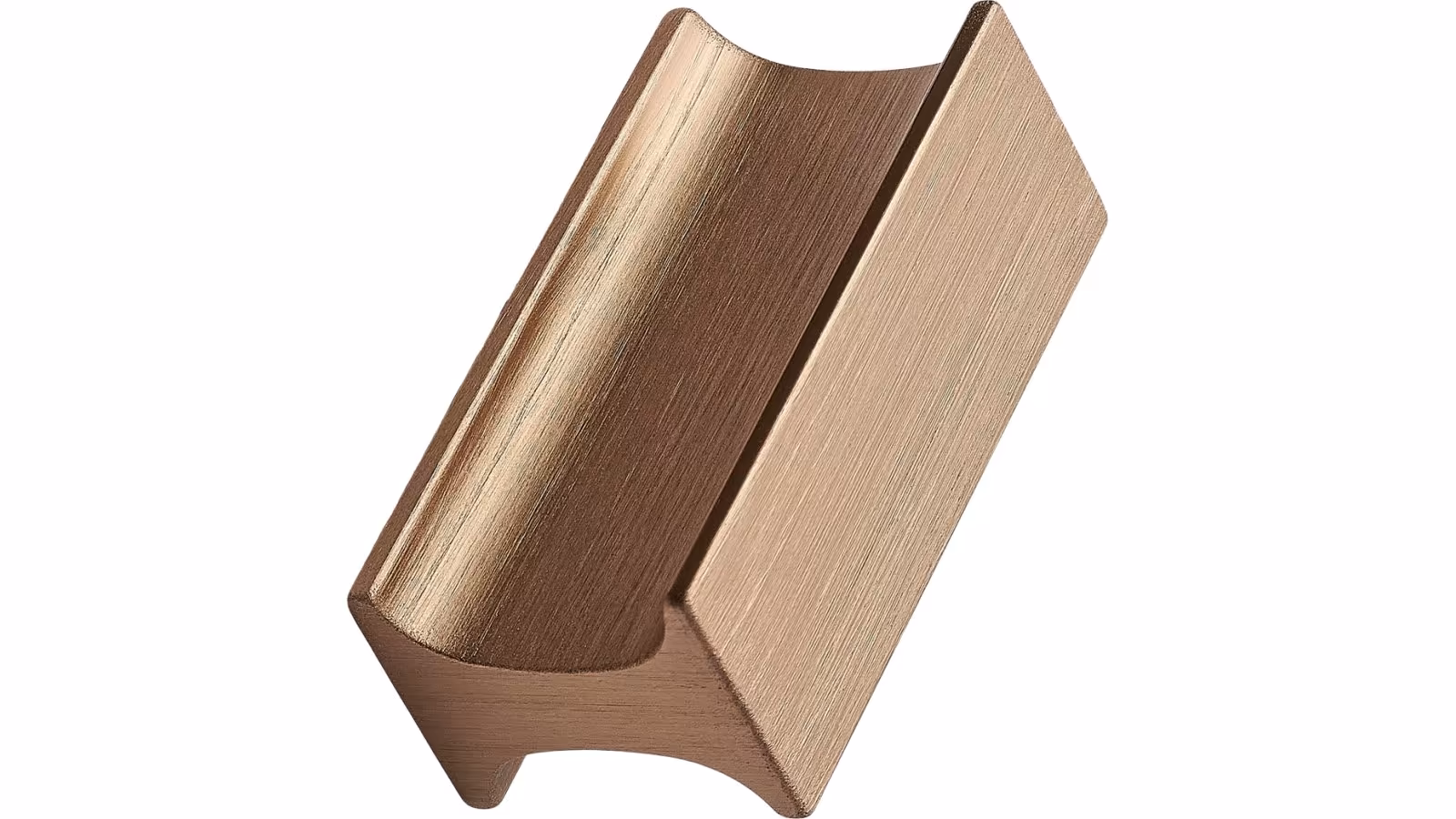 Griffleiste TRACK Aluminium - Messing gebürstet - 50 mm lang  vor weißem Hintergrund