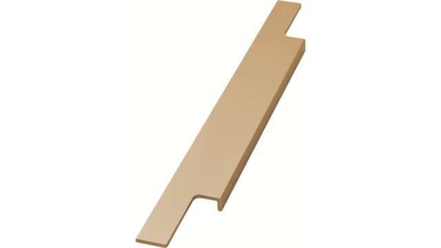 Griffleiste TRIM Aluminium - Messing gebürstet - 345 mm lang vor weißem Hintergrund
