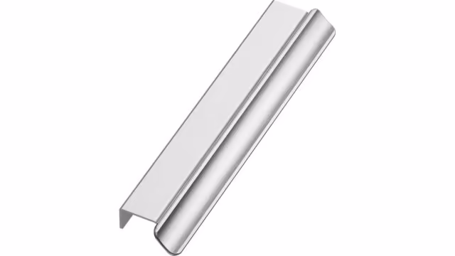 Griffleiste VOLET Aluminium - Edelstahloptik - 220 mm lang  vor weißem Hintergrund