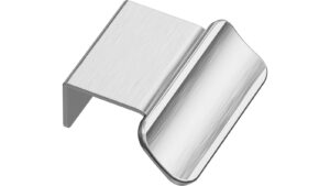 Griffleiste VOLET Aluminium - Edelstahloptik - 52 mm lang  vor weißem Hintergrund