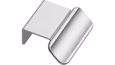 Griffleiste VOLET Aluminium - Edelstahloptik - 52 mm lang vor weißem Hintergrund