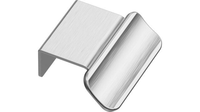 Griffleiste VOLET Aluminium - Edelstahloptik - 52 mm lang  vor weißem Hintergrund