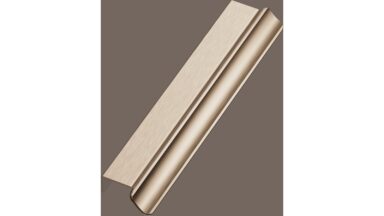 Griffleiste VOLET Aluminium - Messing gebürstet - 220 mm lang  vor weißem Hintergrund