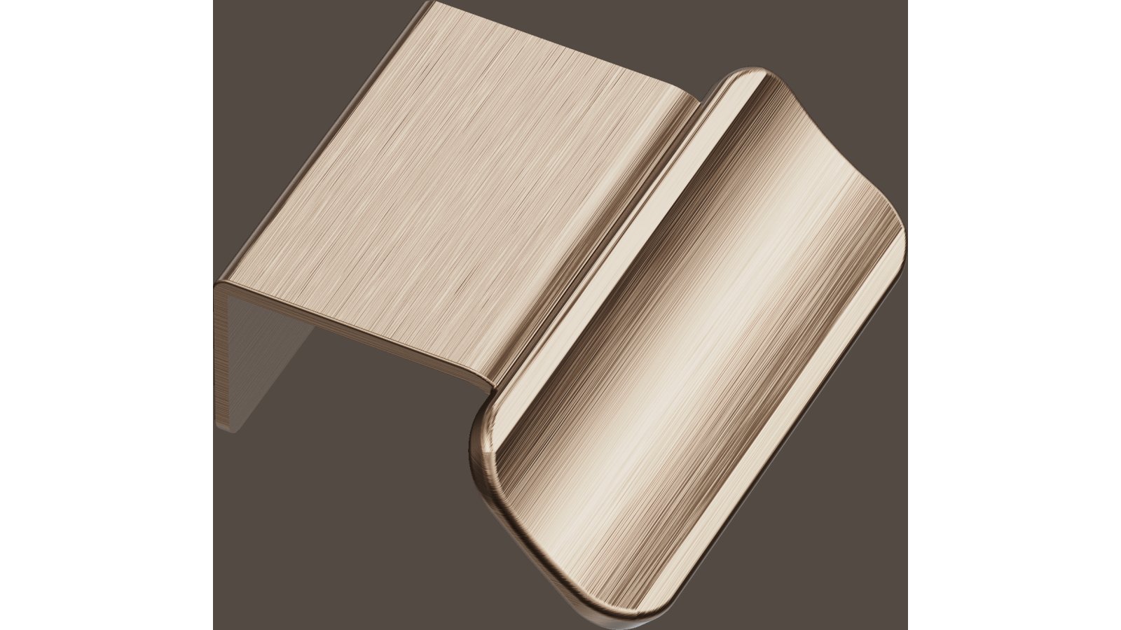 Griffleiste VOLET Aluminium - Messing gebürstet - 52 mm lang  vor weißem Hintergrund