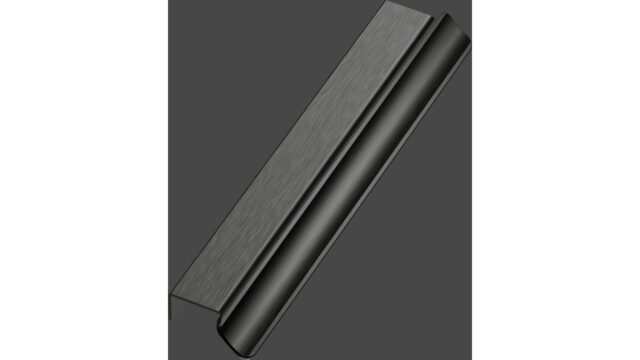 Griffleiste VOLET Aluminium - Gebürstet matt schwarz - 220 mm lang  vor weißem Hintergrund