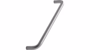 Griff D-HANDLE Edelstahl - Seidengeschliffen - 74 mm lang vor weißem Hintergrund