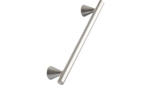 Griff DELTA Zink - Edelstahloptik - 204 mm lang  vor weißem Hintergrund