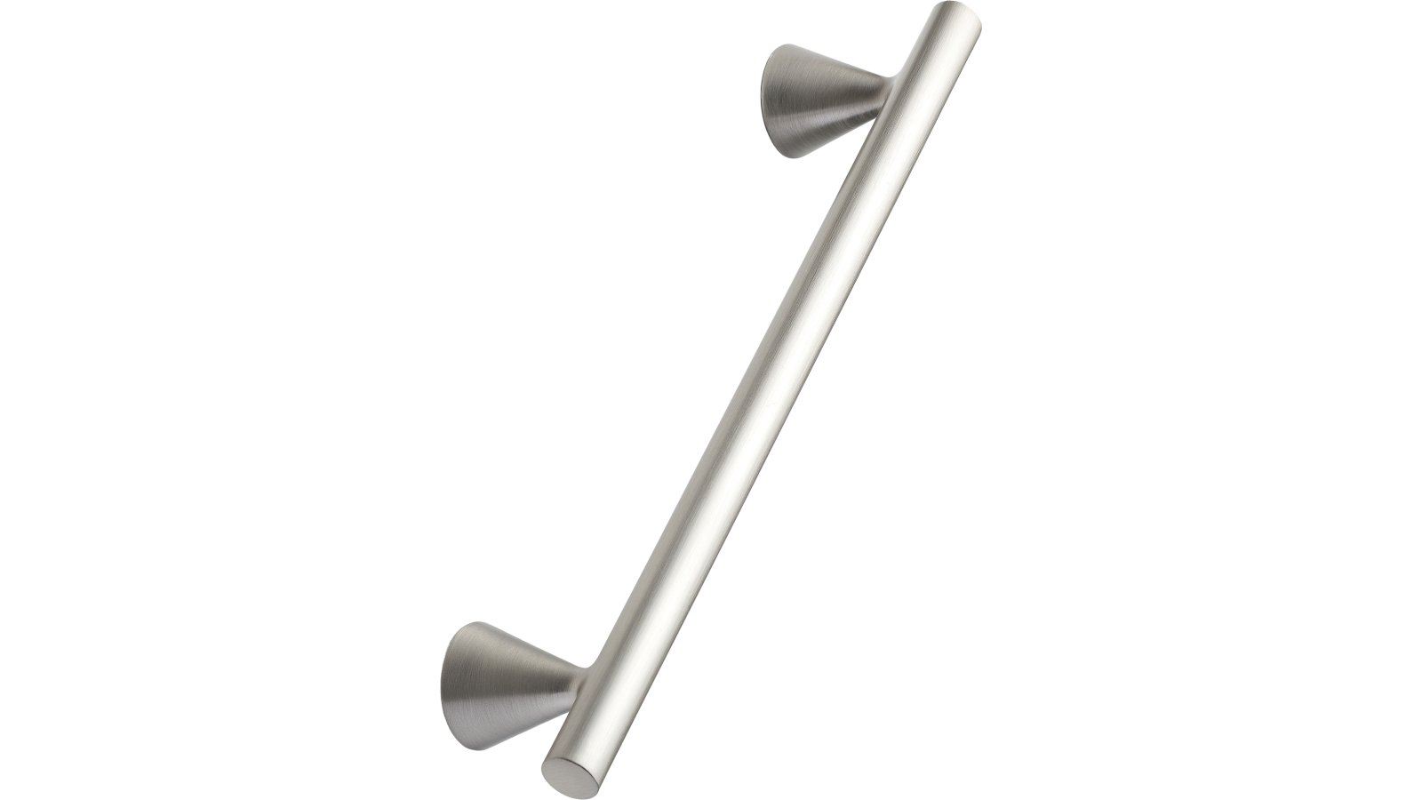 Moebelgriff-DELTA-edelstahlfarbig-Edelstahl-Stahl-Zinkdruckguss-laenge-204-FP-001499 Griff DELTA Zink - Edelstahloptik - 204 mm lang vor weißem Hintergrund