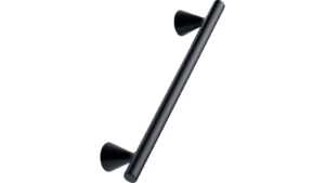Griff DELTA Zink - Schwarz matt - 204 mm lang  vor weißem Hintergrund