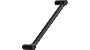 Griff FILO Zink - Schwarz matt - 173 mm lang  vor weißem Hintergrund