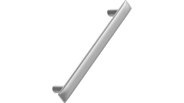 Griff FLOW Zink - Edelstahloptik - 356 mm lang  vor weißem Hintergrund