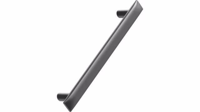 Griff FLOW Zink - Gun-metal - 196 mm lang vor weißem Hintergrund