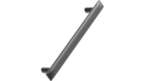 Griff FLOW Zink - Gun-metal - 356 mm lang vor weißem Hintergrund