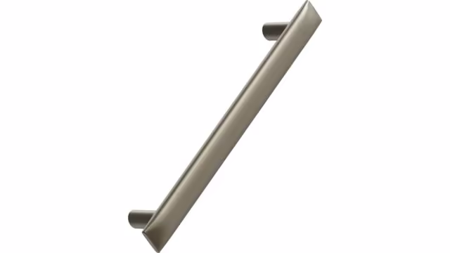 Griff FLOW Zink - Messing gebürstet - 196 mm lang vor weißem Hintergrund