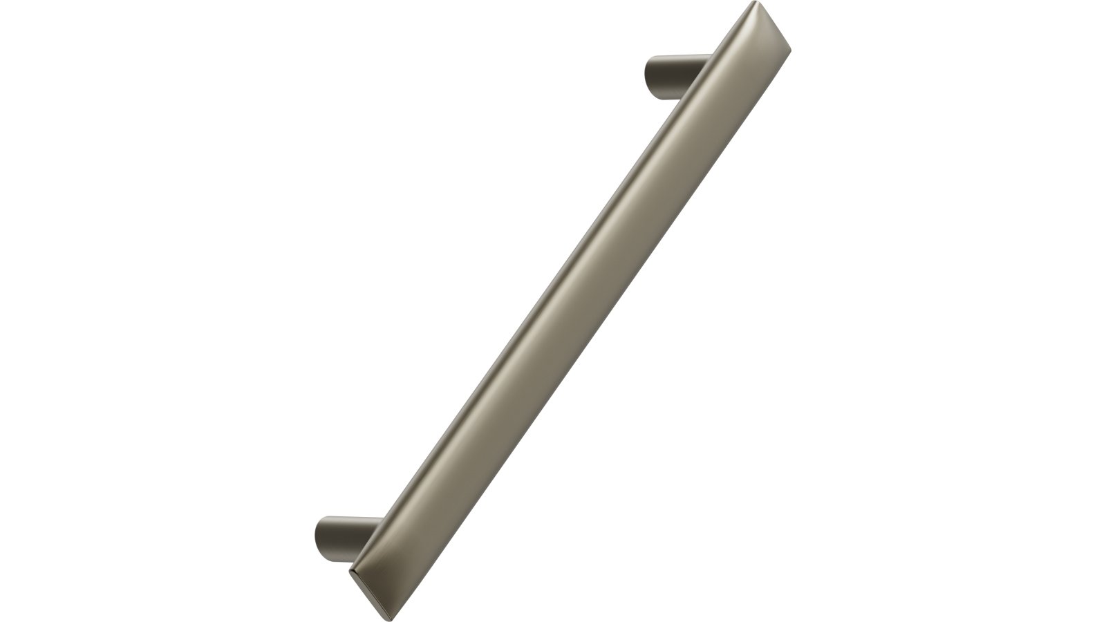 Moebelgriff-FLOW-messing-Messing-Zinkdruckguss-laenge-196-FP-001565 Griff FLOW Zink - Messing gebürstet - 196 mm lang vor weißem Hintergrund