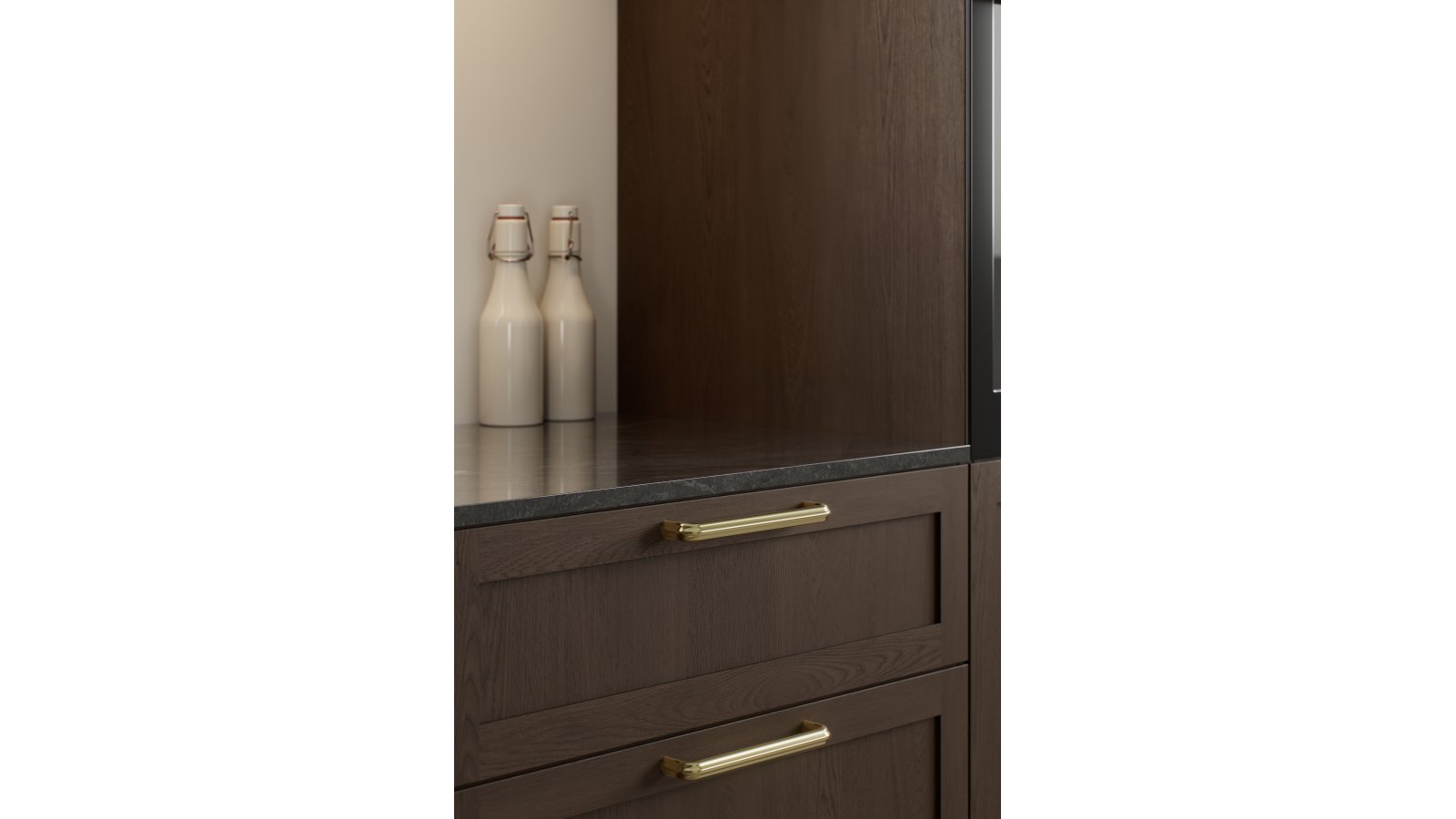 Moebelgriff-GRACE-messing-Messing-laenge-169-FP-001335-anwendung-2 Griff GRACE Bleifreier Messing - Poliert Messing - 169 mm lang vor weißem Hintergrund