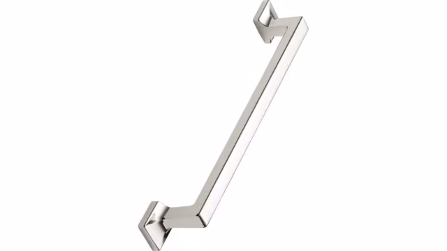 Griff HERITAGE Zink - Glanz Nickel - 350 mm lang vor weißem Hintergrund