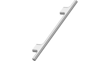 Griff KOUPE Aluminium - Edelstahloptik - 224 mm lang vor weißem Hintergrund
