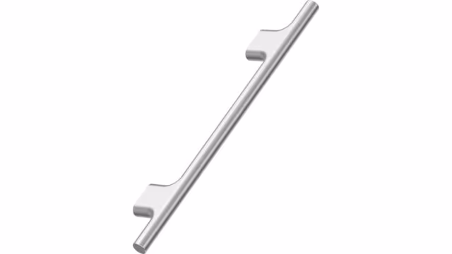 Griff KOUPE Aluminium - Edelstahloptik - 224 mm lang vor weißem Hintergrund