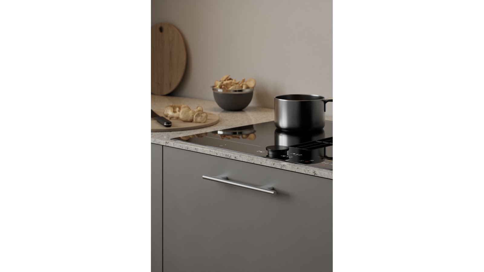 Griff KOUPE Aluminium - Edelstahloptik - 224 mm lang  vor weißem Hintergrund