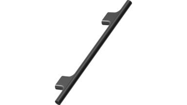 Griff KOUPE Aluminium - Mattschwarz - 224 mm lang vor weißem Hintergrund
