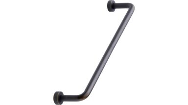 Griff LOUNGE Zink - Braun antik - 174 mm lang vor weißem Hintergrund