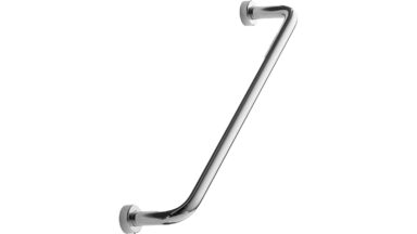 Griff LOUNGE Edelstahl - Glanz poliert - 174 mm lang vor weißem Hintergrund