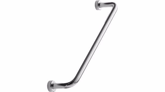 Griff LOUNGE Edelstahl - Glanz poliert - 174 mm lang vor weißem Hintergrund