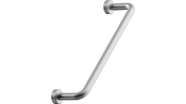 Griff LOUNGE Edelstahl - Seidengeschliffen - 142 mm lang vor weißem Hintergrund