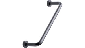 Griff LOUNGE Zink - Gun-metal - 142 mm lang  vor weißem Hintergrund