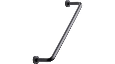 Griff LOUNGE Zink - Gun-metal - 174 mm lang vor weißem Hintergrund