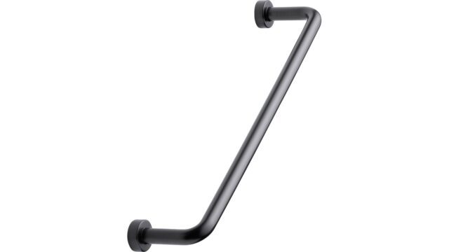 Griff LOUNGE Zink - Gun-metal - 174 mm lang vor weißem Hintergrund