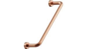 Griff LOUNGE Zink - Gebürstetes Kupfer - 142 mm lang  vor weißem Hintergrund