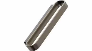 Griff RACE Eiche FSC 100%-Zink - Dunkelbraun/Messing gebürstet - 128 mm lang  vor weißem Hintergrund