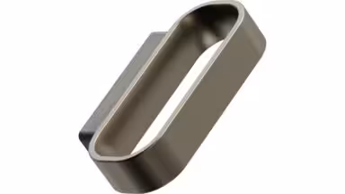 Griff RACE Eiche FSC 100%-Zink - Dunkelbraun/Messing gebürstet - 64 mm lang vor weißem Hintergrund