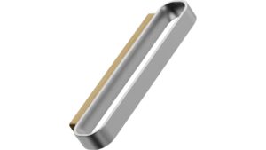 Griff RACE Eiche FSC 100%-Zink - Lackiert/Edelstahloptik - 128 mm lang  vor weißem Hintergrund