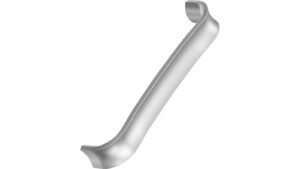 Griff RIBBON Zink - Edelstahloptik - 175 mm lang  vor weißem Hintergrund