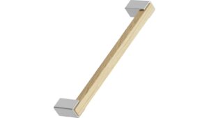 Griff SEGMENT Eiche-Zink - Lackiert/Edelstahloptik - 175 mm lang  vor weißem Hintergrund