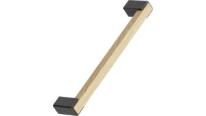 Griff SEGMENT Eiche FSC 100%-Zink - Lackiert/Schwarz matt - 175 mm lang  vor weißem Hintergrund