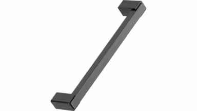 Griff SEGMENT Eiche FSC 100%-Zink - Schwarz gebeizt/Schwarz matt - 175 mm lang vor weißem Hintergrund