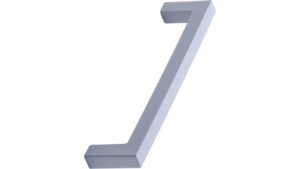 Griff SQUARE-10 OceanIX Plastix Kunststoff - Grau - 138 mm lang  vor weißem Hintergrund