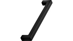 Griff SQUARE-10 Aluminium - Schwarz pulverbeschichtet - 170 mm lang  vor weißem Hintergrund