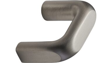 Griff UNIFY Zink - Edelstahloptik - 42 mm lang vor weißem Hintergrund