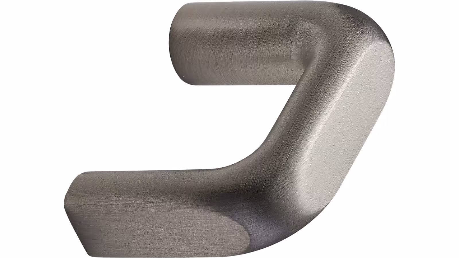 Griff UNIFY Zink - Edelstahloptik - 42 mm lang  vor weißem Hintergrund