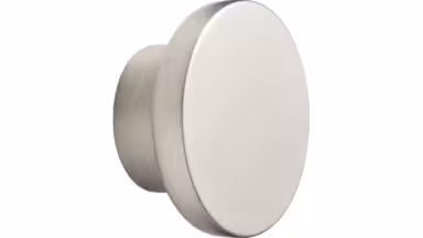 Knopf CIRCLE Zink - Edelstahloptik - 50 mm lang vor weißem Hintergrund